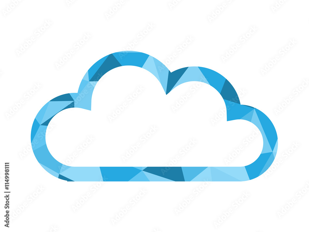 CLOUD icon with polygon pattern CLOUD icon with polygon pattern