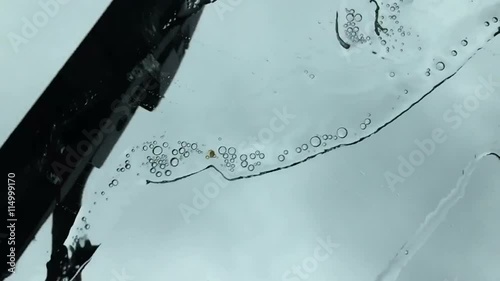 Car wiper in slow motion