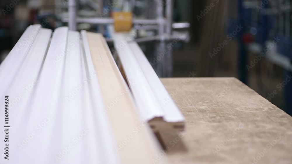 Woodworking mechanism. Wooden goods production automated line. 1080p Woodworking mechanism. Wooden goods production automated line. 1080p