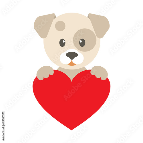 cute dog and heart