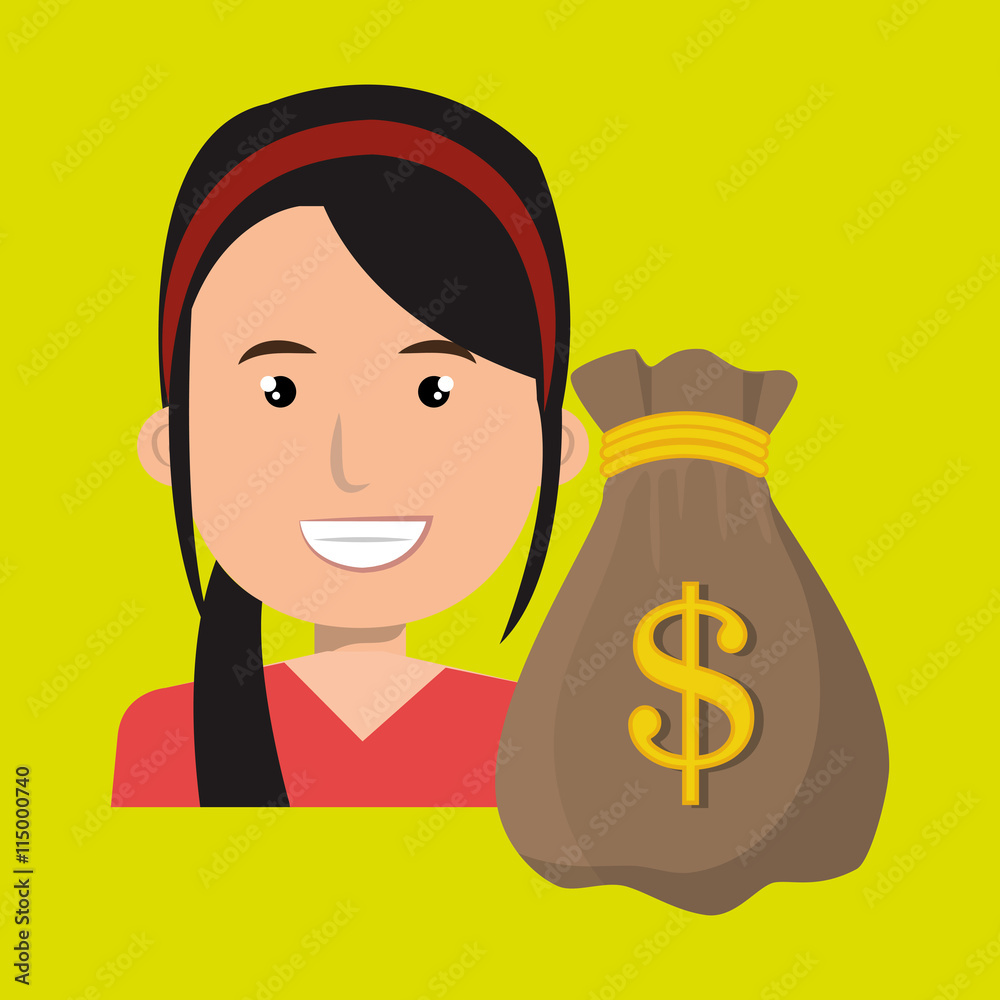 business person with bag money isolated icon design, vector illustration graphic business person with bag money isolated icon design, vector illustration graphic