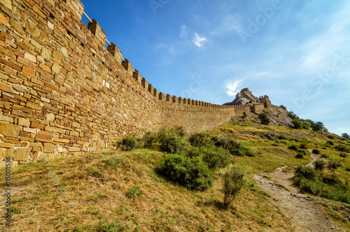 генуэзская крепость в городе Судак, полуостров Крым, Черное море