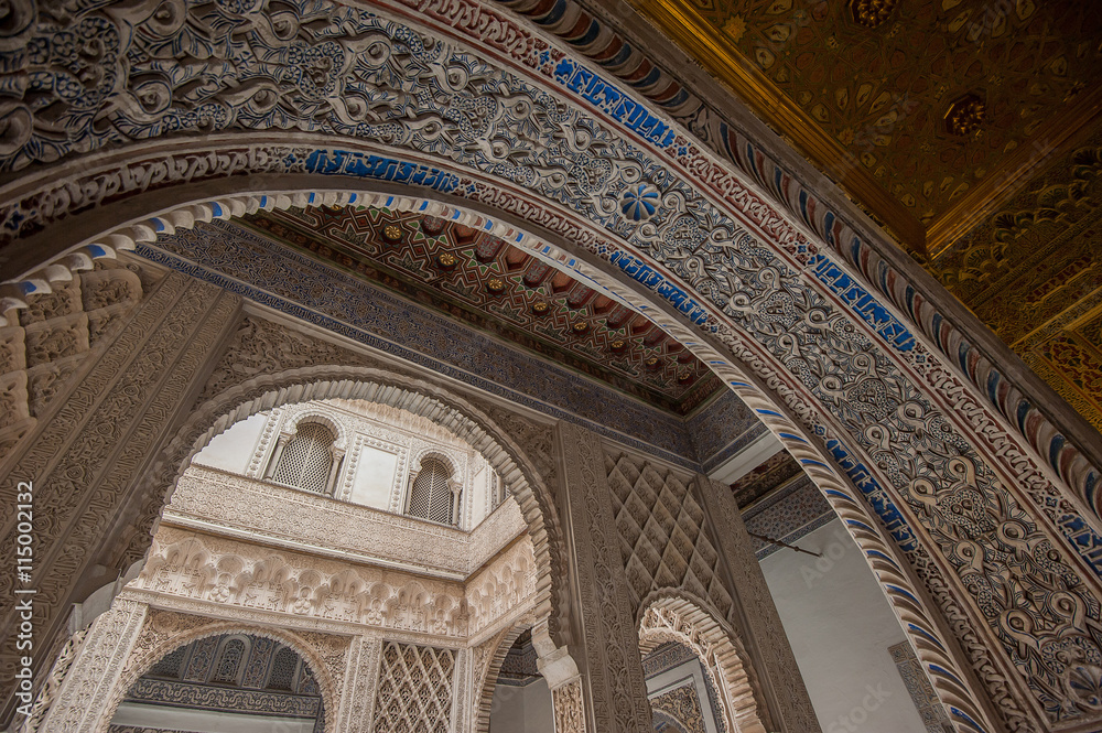 Interior of Royal Alcazars of Seville, Spain