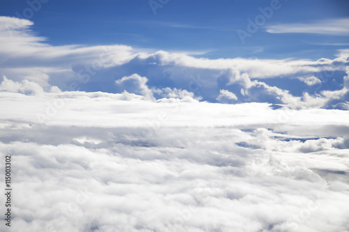 Fototapeta Naklejka Na Ścianę i Meble -  Beautiful Skyline View above the Clouds from air plane