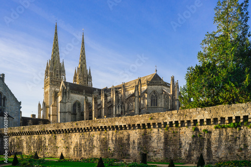 La Cathédrale de la ville de Quimper en Bretagne France - The Cathedral of the city of Quimper in Brittany France
