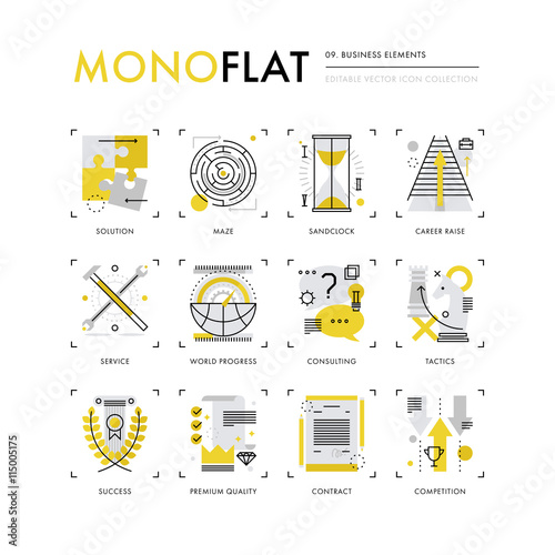 Business Elements Monoflat Icons