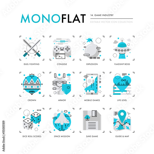 Game Industry Monoflat Icons