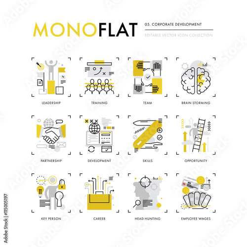 Corporate Development Monoflat Icons