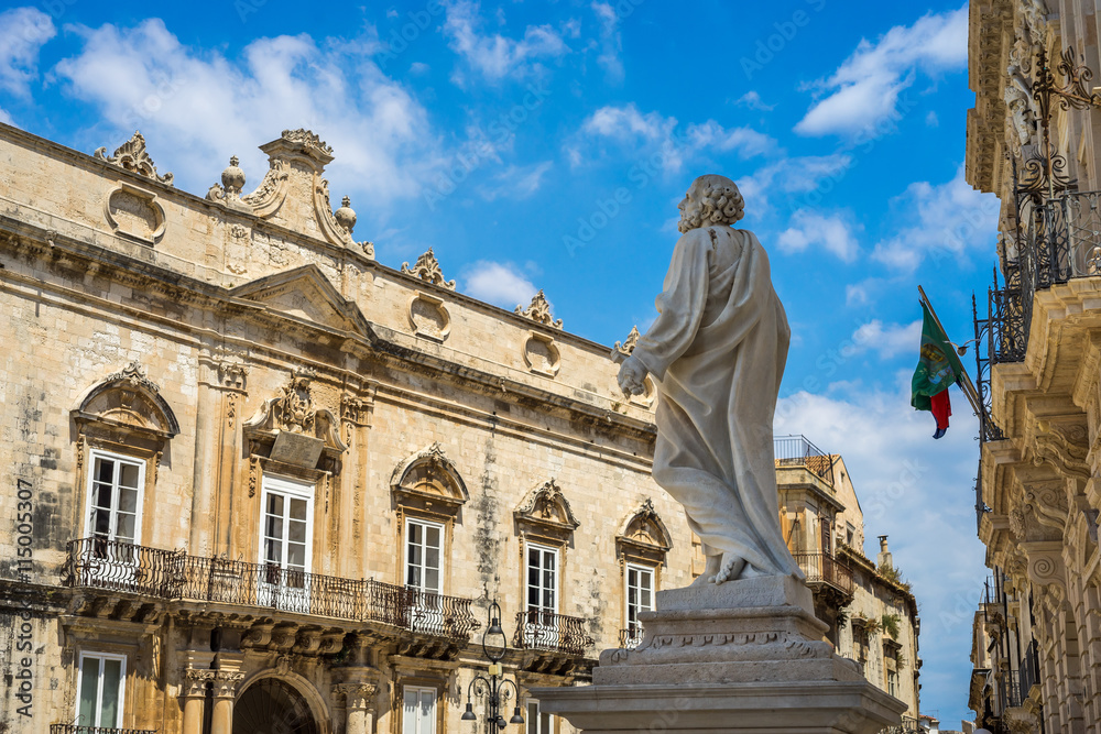 The statue of St. Peter and some baroque elements in the externa The statue of St. Peter and some baroque elements in the externa