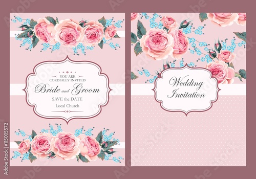Vintage wedding invitation
