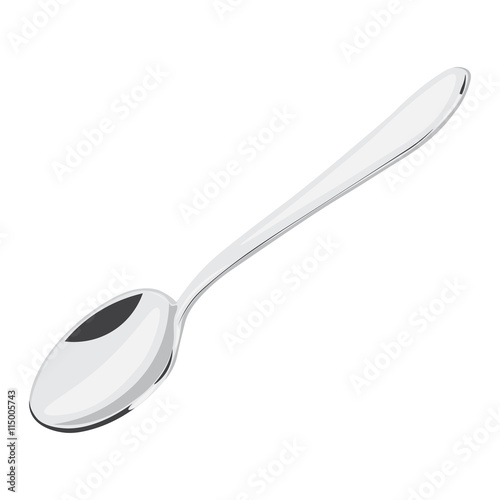 Metal tea spoon vector illustration isolated on a white background