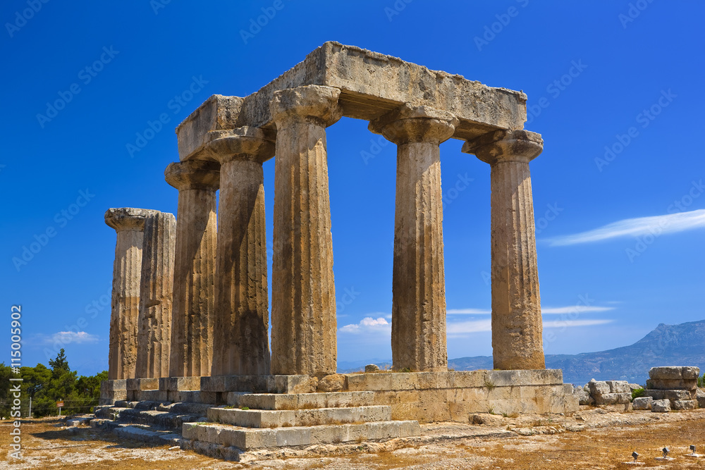 Greece. Ancient Corinth. The Doric temple of Apollo (6th century BC)