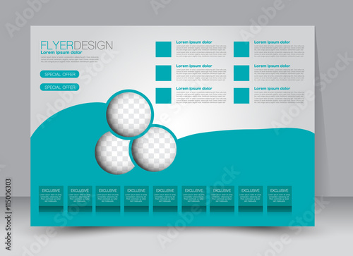 Flyer, brochure, magazine cover template design landscape orientation for education, presentation, website. Green color. Editable vector illustration.