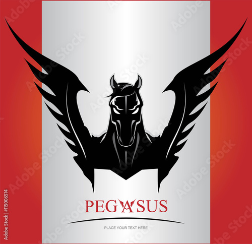 Black Pegasus Horse Head.