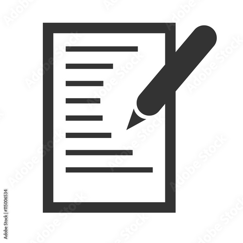 Contact list image. Contact list with a pen logo. List of notes. Vector illustration. photo