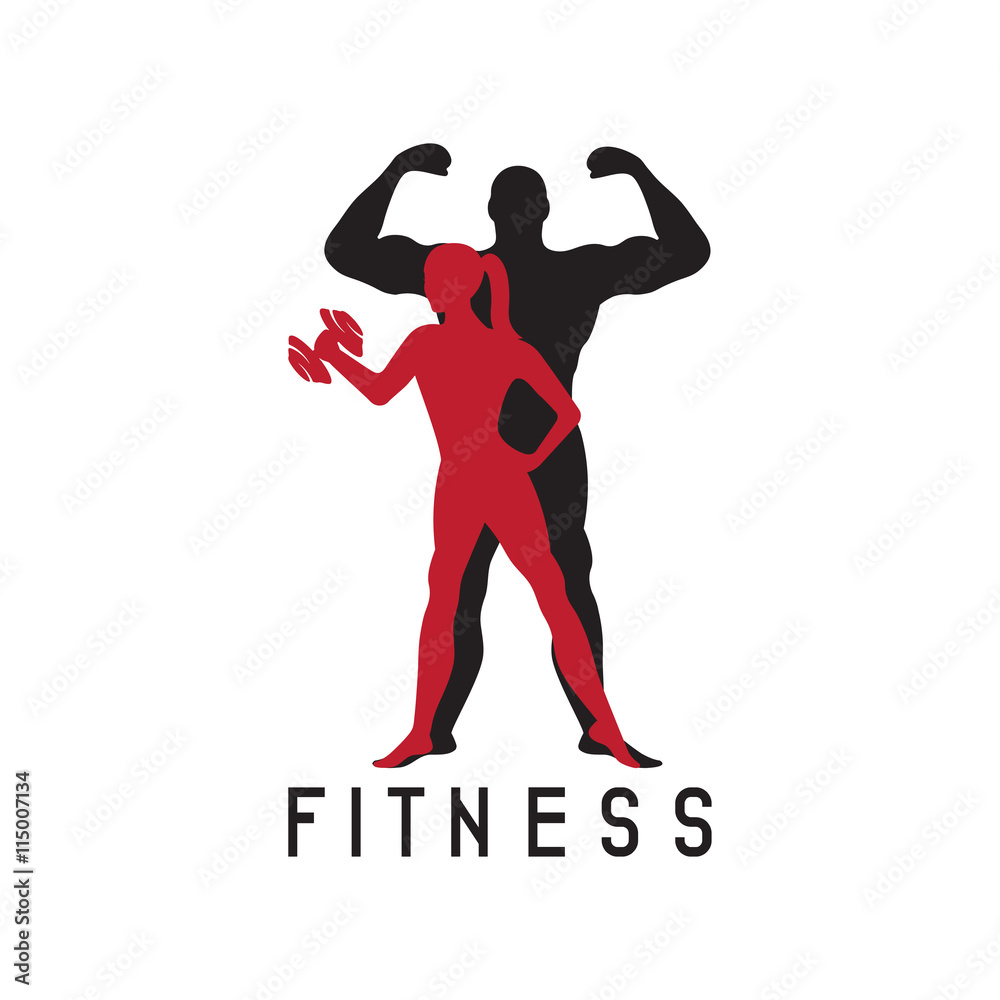 man and woman of fitness silhouette character vector design temp man and woman of fitness silhouette character vector design temp