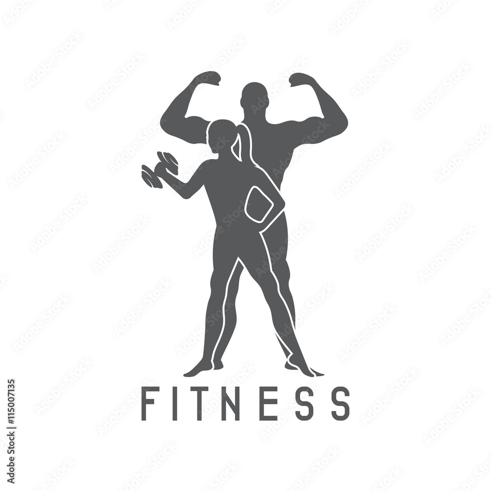 man and woman of fitness silhouette character vector design temp man and woman of fitness silhouette character vector design temp