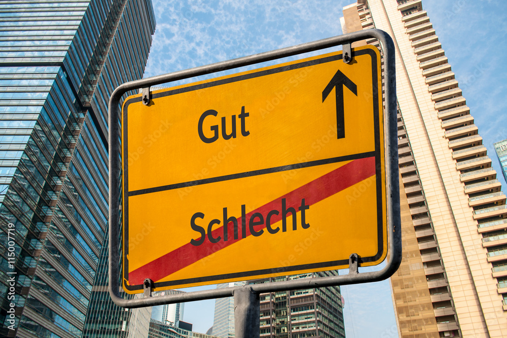 Obraz premium Schild 111 - Schlecht