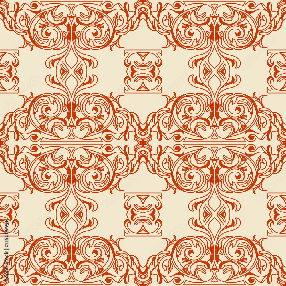 Traditional Arabic ornament seamless. Floral Ornamental pattern. Vector background Traditional Arabic ornament seamless. Floral Ornamental pattern. Vector background