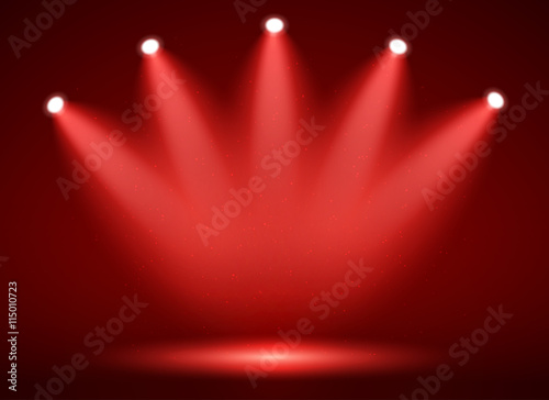 Spotlight on stage for your design. Colorful light.