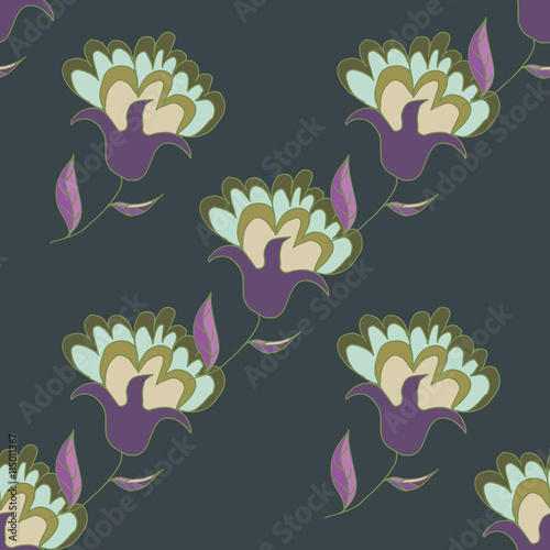 Multicolored floral seamless pattern