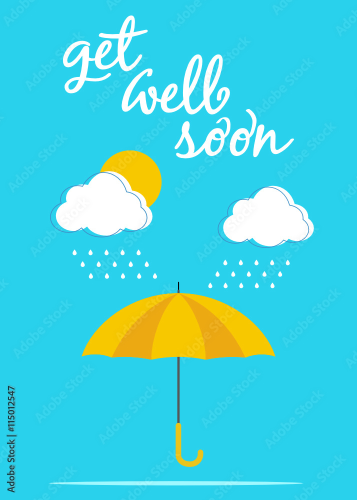 Umbrella card póster, Get Well Soon Umbrella card póster, Get Well Soon