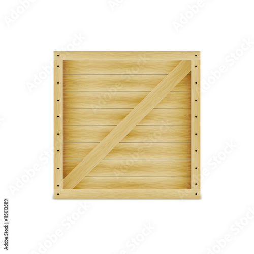 Vector illustration of a closed wooden box
