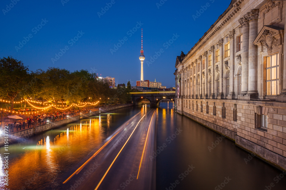 Berlin River Spree, TV Tower, Bode Museum side