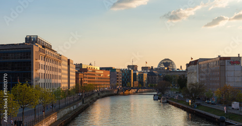 Berlin River Spree and Reichstag