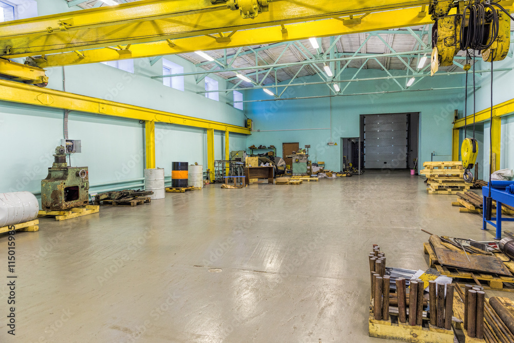 Machine-Building Plant. Interior of the modern plant of steel billets