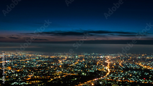 Night city from mountain