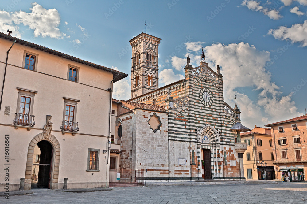 medieval cathedral in Prato, Tuscany, Italy