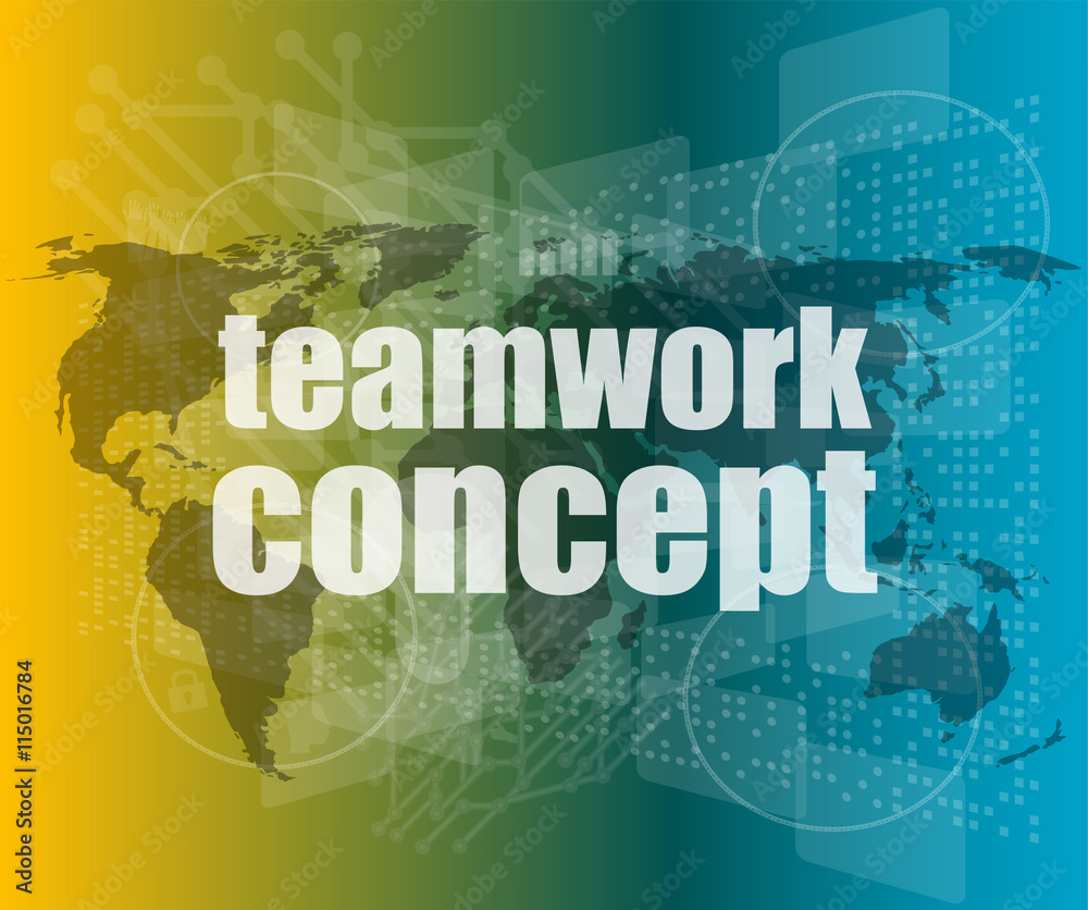 teamwork concept - business growth on touch screen vector quotation marks with thin line speech bubble. concept of citation, info, testimonials, notice, textbox.