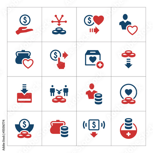 Set color icons of charity and donate