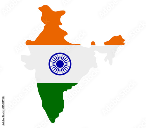 Map of India with flag