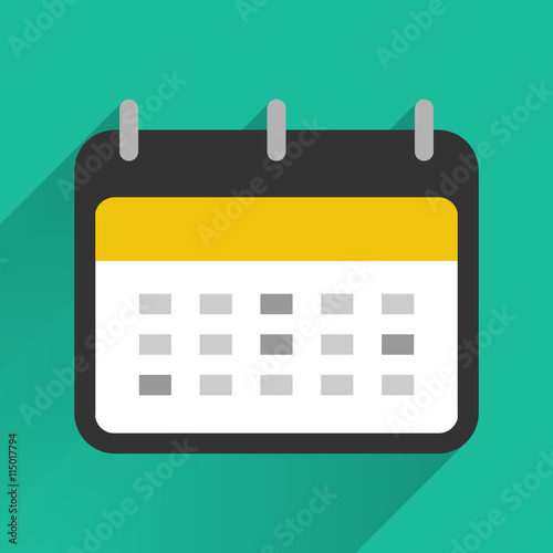 Flat design calendar icon. Vector illustration.