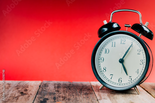 Wallpaper Mural alarm clock on wood Torontodigital.ca