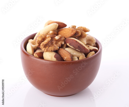 Mix nuts on white background
