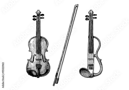 classical and electric violins