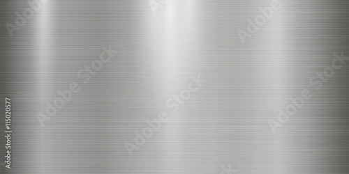 Realistic metal texture background with lights, shadows and scraths in gray tint. Perfect for your metal industry design photo