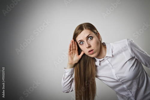 Curious woman in white