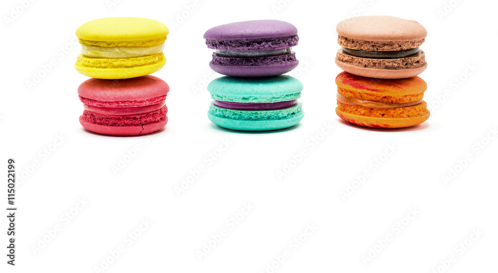 A french sweet delicacy, macaroons variety closeup. A french sweet delicacy, macaroons variety closeup.