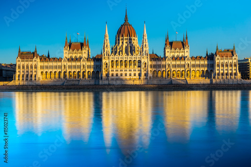 Budapest parliament at sunset  Hungary