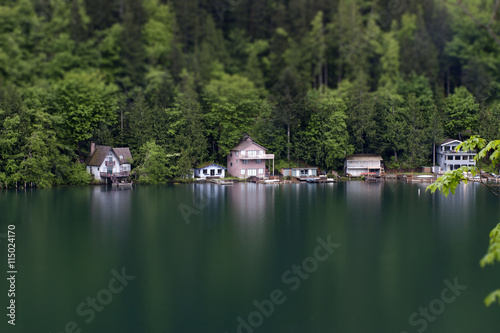 Colorful houses on a lake