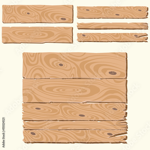set of wooden planks