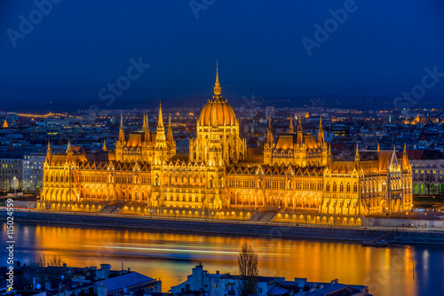 Budapest parliament at night Hungary