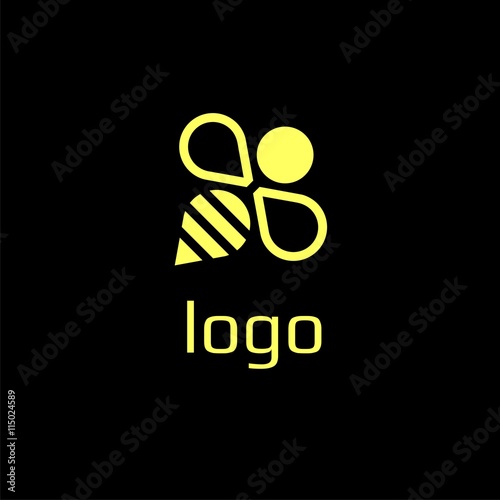 Vector logo bee. Honeycomb logo. bee honey power logos. Business icon for the company. Illustration.
