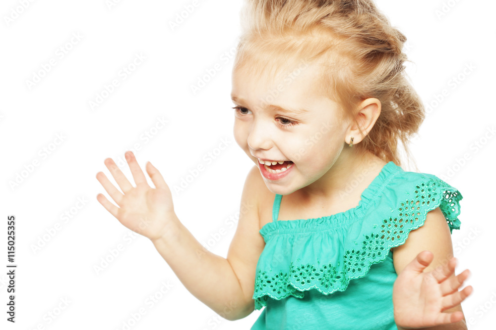girl in green dress with a good expression girl in green dress with a good expression