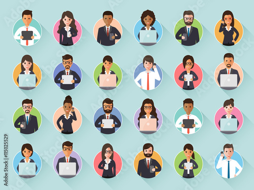 Connecting businessman and businesswoman via social network