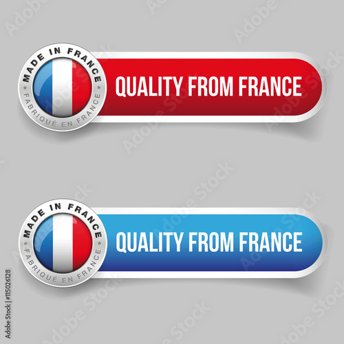 Quality from France - Made in France vector button